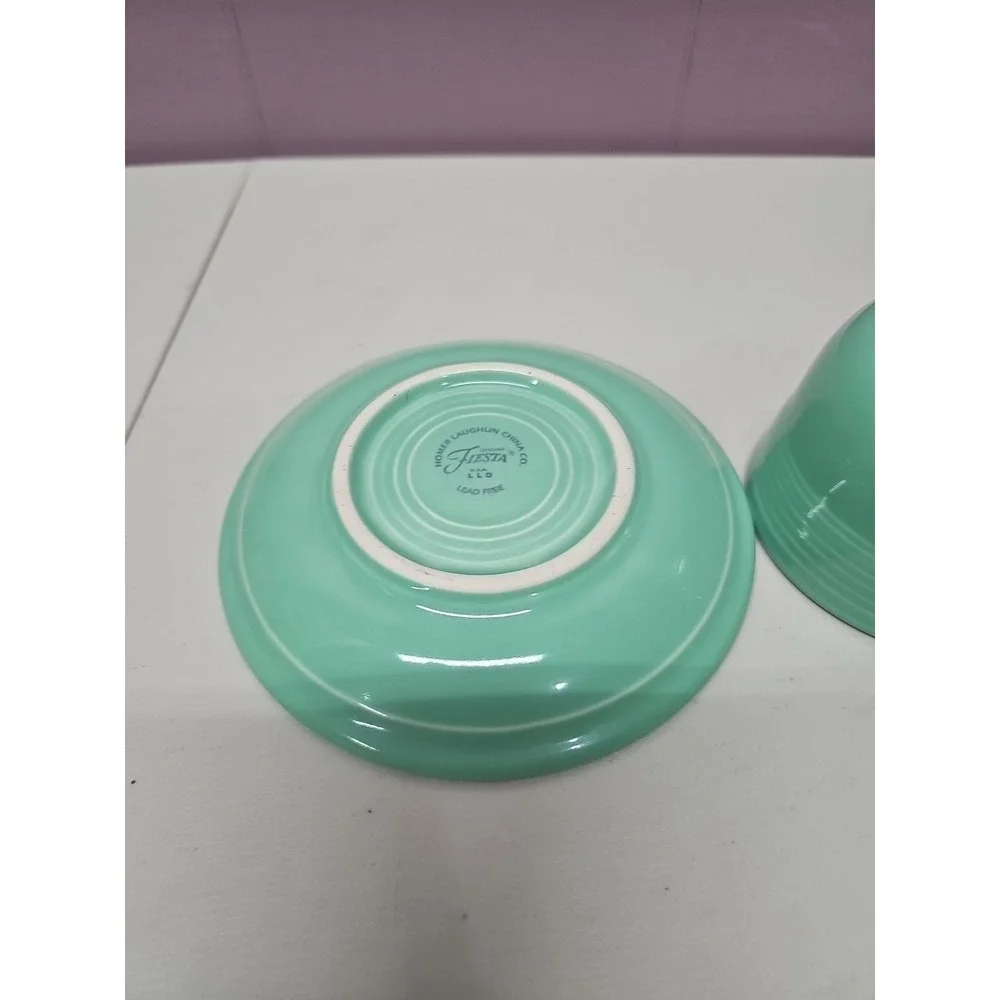 Fiesta Ware SEA MIST Green Tea Cup & Saucer Set Retired Color Homer Laughlin USA